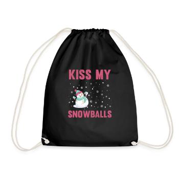 Kiss My Snowballs - Drawstring Bag - black - Front