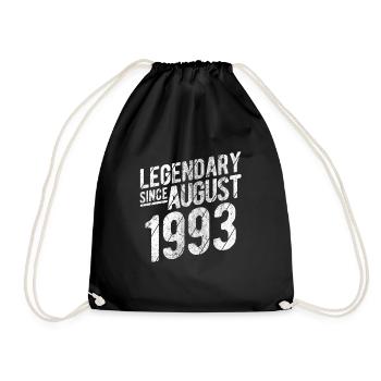 30th Birthday Gift Legendary Since August 1993 30 - Turnbeutel - Schwarz - Vorne