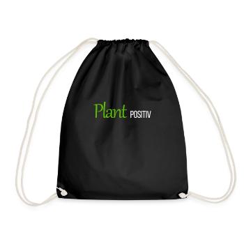Plans Positive | Vegan Humor Vegetarian Vegan - Drawstring Bag - black - Front