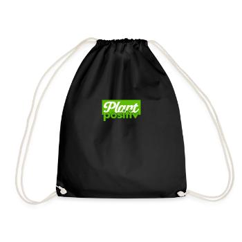 Plans Positive | Vegan Humor Vegetarian Vegan - Drawstring Bag - black - Front