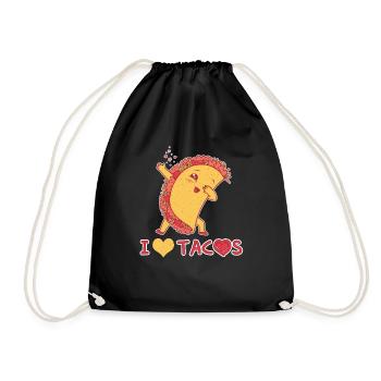 Love Tacos Mignon Kawaii Coeur Dab Dabbing Taco - Sac de sport léger - noir - Devant