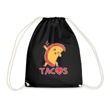 Mignon Kawaii Coeur Dab Dabbing Taco - Sac de sport léger - noir - Devant
