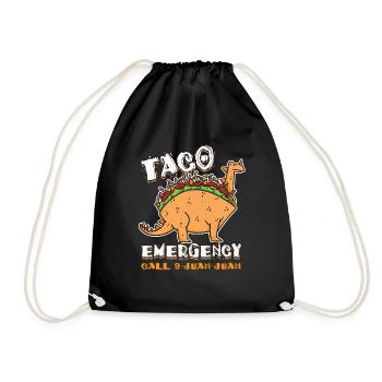 Cute Kawaii Dinosaur Animal Call Taco - Turnbeutel - Schwarz - Vorne
