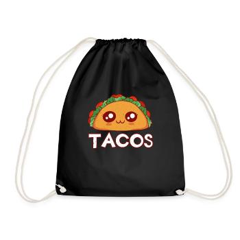 Cute Kawaii Face Anime Taco - Turnbeutel - Schwarz - Vorne