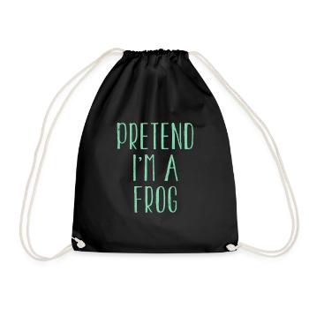 Funny Pretend I'm Frog Costume For Halloween - Drawstring Bag - black - Front