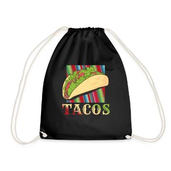 Retro Vintage Mexican Food Taco - Turnbeutel - Schwarz - Vorne