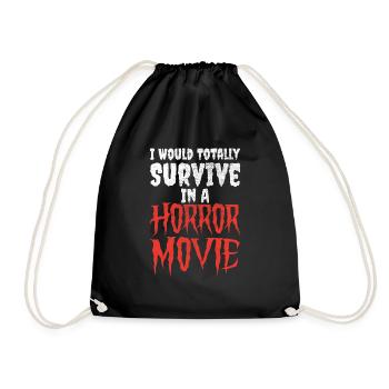 I Would Totally Survive In Horror Movie Halloween - Drawstring Bag - black - Front
