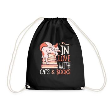 Les amateurs de livres de chats lisent des livres - Sac de sport léger - noir - Devant