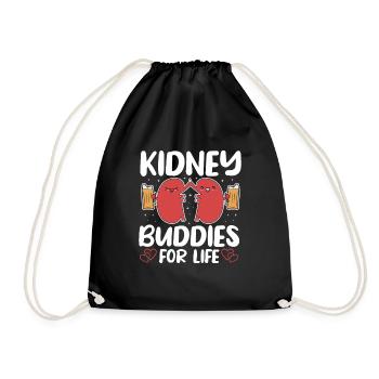 Kidney Buddies For Life Organ Donation Awareness - Drawstring Bag - black - Front