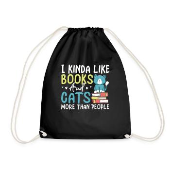 Les amateurs de livres de chats lisent des livres - Sac de sport léger - noir - Devant