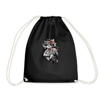 Geisha I Japan Mädchen Anime Motiv für Japanische - Turnbeutel - Schwarz - Vorne