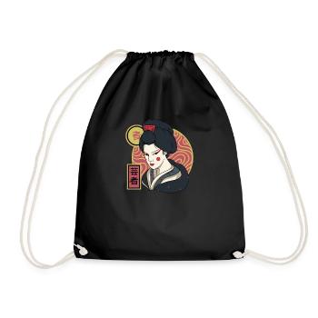 Geisha I Japan Mädchen Anime Motiv für Japanische - Turnbeutel - Schwarz - Vorne