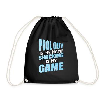 I am the pool leader and love chlorine tablets - Drawstring Bag - black - Front