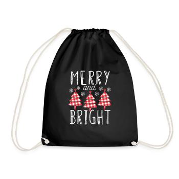 Amazing Xmas PJs Funny Christmas Pajamas Merry and - Drawstring Bag - black - Front