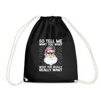 Alors dites-moi ce que vous voulez Noël Père Noël Drôle - Sac de sport léger - noir - Devant