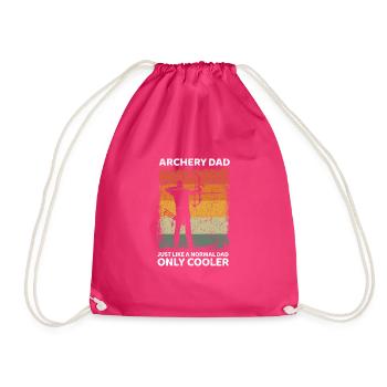 Vintage Archery Dad Like A Normal Dad Only Cooler - Drawstring Bag - fuchsia - Front