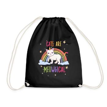 Les chats sont des chats magiques propriétaires de chats licorne - Sac de sport léger - noir - Devant