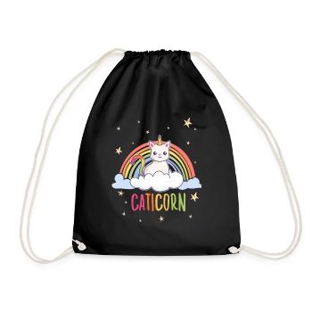 Mignons Chats Licorne Motif Chats Arc-en-ciel - Sac de sport léger - noir - Devant
