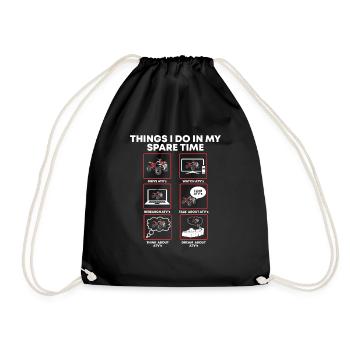 Things I Do In My Spare Time Quad ATV 4x4 Rider - Drawstring Bag - black - Front
