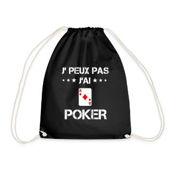 je peux pas j'ai poker cadeau cartes - Sac de sport léger - noir - Devant