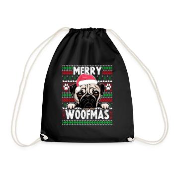 Pyjama mignon pour chien - Pug Dogs Lover Christmas - Sac de sport léger - noir - Devant