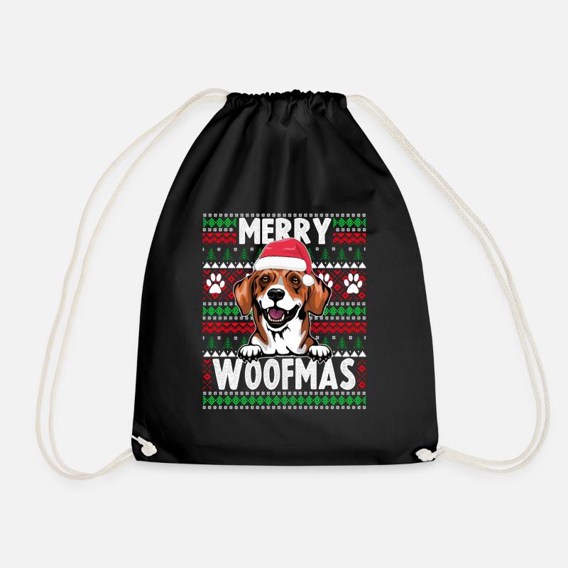 Cute Dog Pajama - Danish Dachsbracke Dog Lover Chr - Drawstring Bag - black