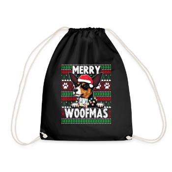 Pyjama de chien mignon - Jouet Fox Terrier Dog Lover Christ - Sac de sport léger - noir - Devant