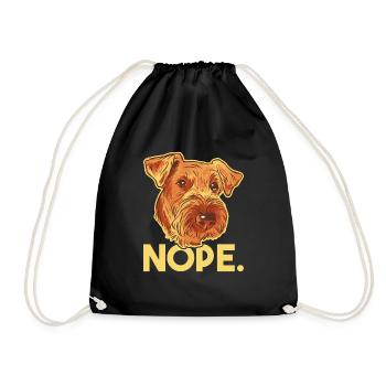 Airedale Terrier Dog - Drawstring Bag - black - Front