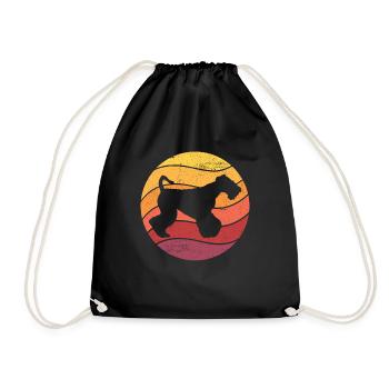 Airedale Terrier Dog - Drawstring Bag - black - Front