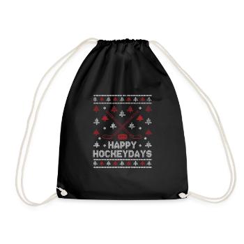 Drôle de joueur de hockey sur glace de Noël Fan Noël - Sac de sport léger - noir - Devant