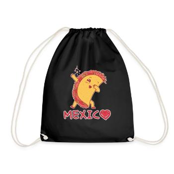 Mignon Kawaii Heart Mexico Dab Dabbing Taco - Sac de sport léger - noir - Devant