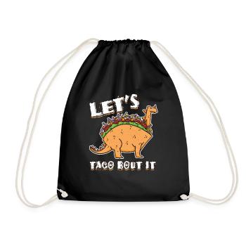Parlez de Mignon Dinosaure Kawaii Animal Taco - Sac de sport léger - noir - Devant