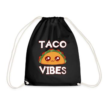 Cute Kawaii Face Anime Vibes Taco - Turnbeutel - Schwarz - Vorne