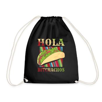 Retro Vintage Mexican Food Taco Hello - Turnbeutel - Schwarz - Vorne