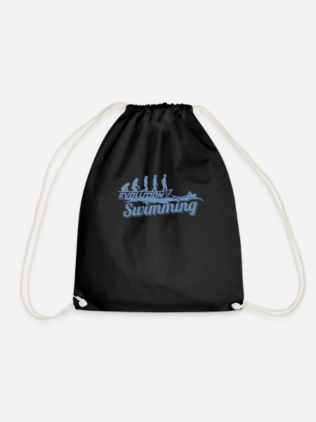 Evolution of the swimmer's swimmer - Drawstring Bag - black