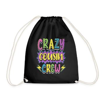 Crazy Cousin Crew Mitglied - Turnbeutel - Schwarz - Vorne