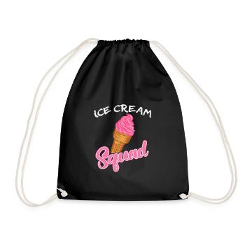 Ice Cream Squad Ice Cream Lover Birthday Crew - Drawstring Bag - black - Front
