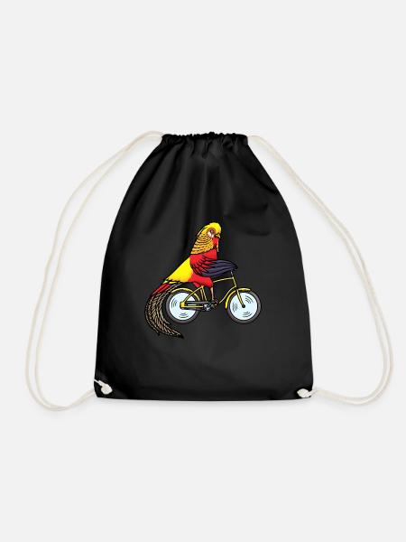 Goldfasan Vogel Fahrrad Radfahrer - Turnbeutel - Schwarz