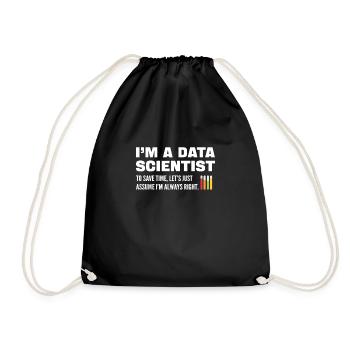 Data science. Big data analytics. For - Drawstring Bag - black - Front
