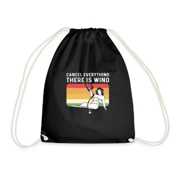 Cancel everything that is wind. - Drawstring Bag - black - Front