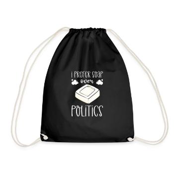 Je préfère le savon à la politique. Production de savon - Sac de sport léger - noir - Devant