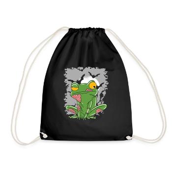 Halloween Zombie Tiere Halloween Frosch - Turnbeutel - Schwarz - Vorne