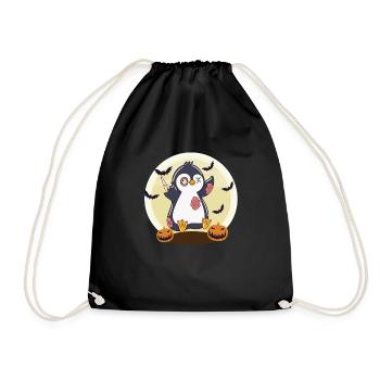 Halloween Zombie Pinguin Halloween - Turnbeutel - Schwarz - Vorne