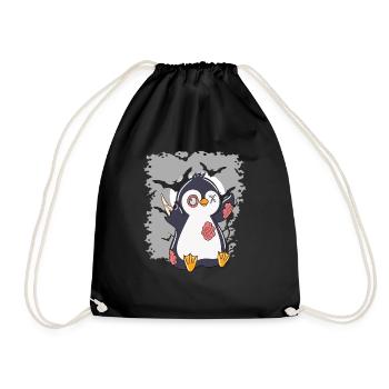 Halloween Zombie Tiere Halloween Pinguin - Turnbeutel - Schwarz - Vorne