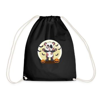Halloween Zombie Panda Halloween - Turnbeutel - Schwarz - Vorne