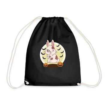 Halloween Zombie Animals Halloween Rabbit - Drawstring Bag - black - Front