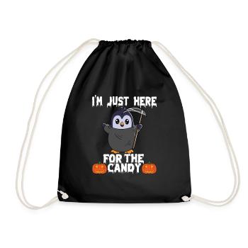 Halloween I'm Just Here For The Candy - Turnbeutel - Schwarz - Vorne