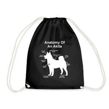 Akita Inu américain - Sac de sport léger - noir - Devant