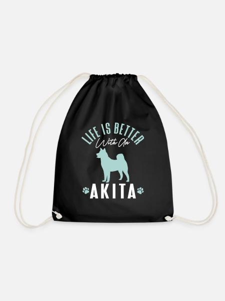 Amerikanischer Akita Inu - Turnbeutel - Schwarz