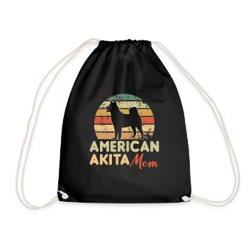 Amerikanischer Akita Inu - Turnbeutel - Schwarz - Vorne